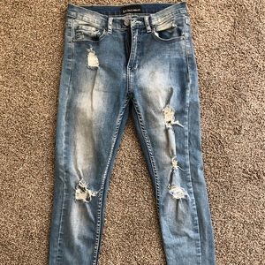 Urban Outfitters ZEE GEE WHY ripped stretch skinny jeans